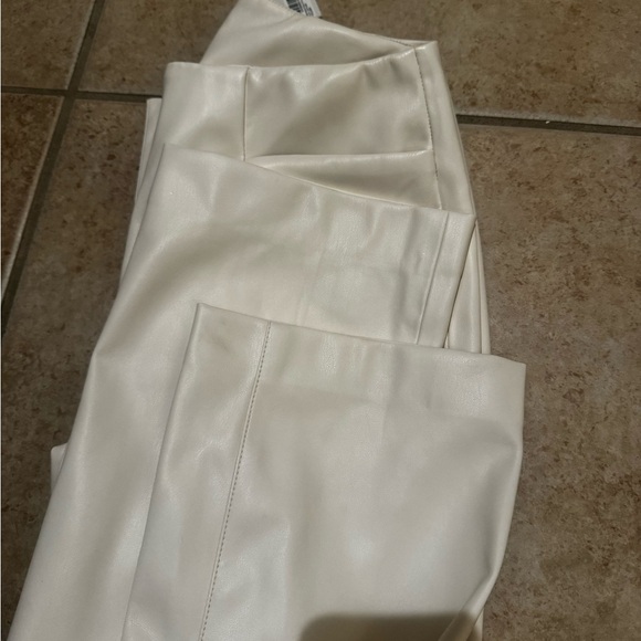 KHY Faux Leather Trouser in Chalk - Picture 8 of 11